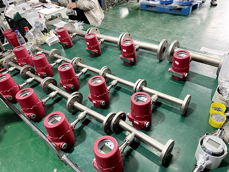 Air mass flowmeter flange connect thermal gas mass flow meter